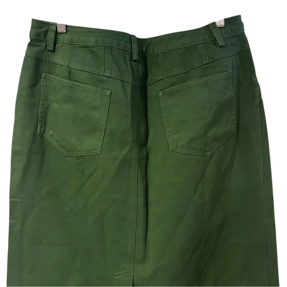 NWT Bridgewater Studio Green Denim Midi Skirt Size 18 High Waisted Casual Boho - Picture 10 of 10